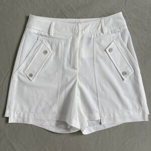 G/FORE Luxury Golf Womens S White Shorts A-Line Sporty Athletic Spring Summer